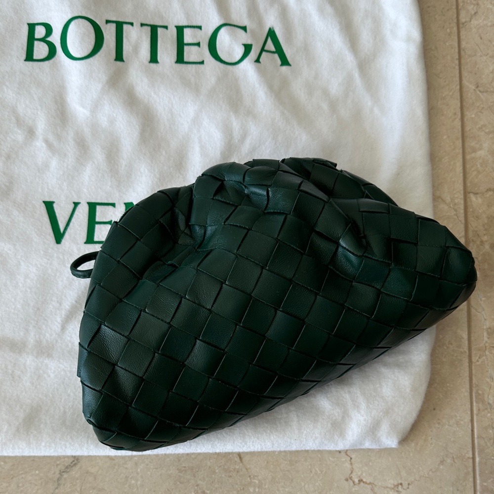 Bottega Veneta Dark Green Intrecciato Mini Pouch
